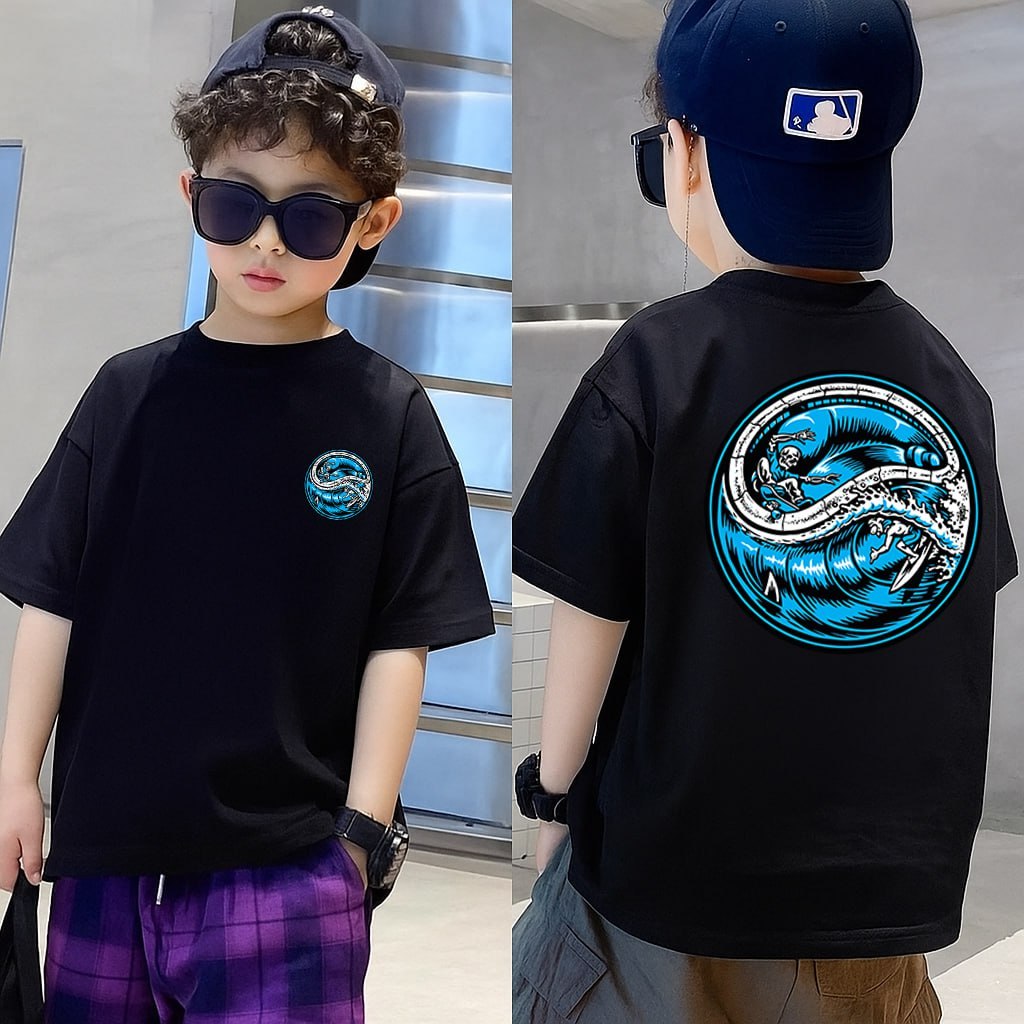 Kaos Anak Laki-Laki Motif Naga Laut – Bahan Adem & Nyaman