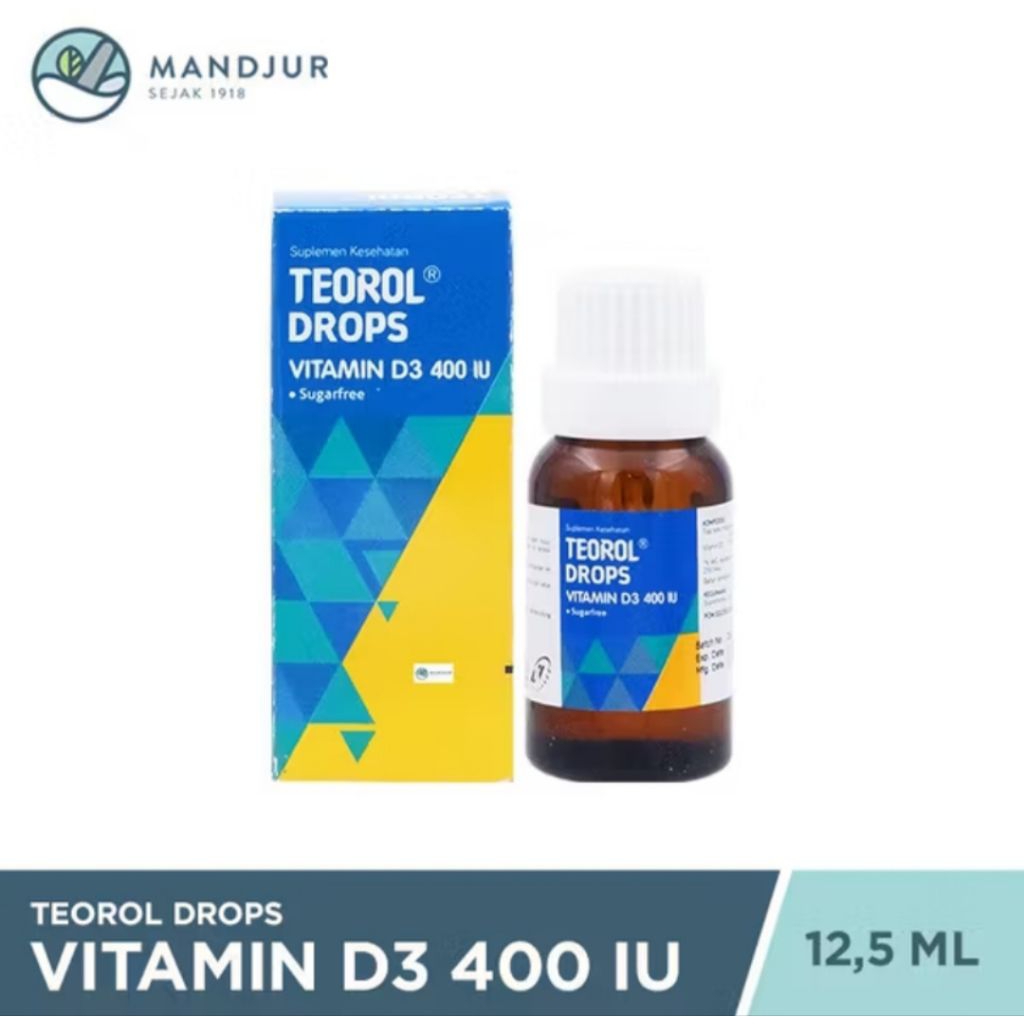 TEOROL DROPS 12,5 ML vitamin D3 Teorol Drops Vitamin D3 400 IU DSuplemen Vitamin D