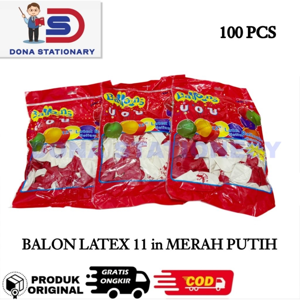 BALON LATEX MERAH PUTIH / BALON DIRGAHAYU