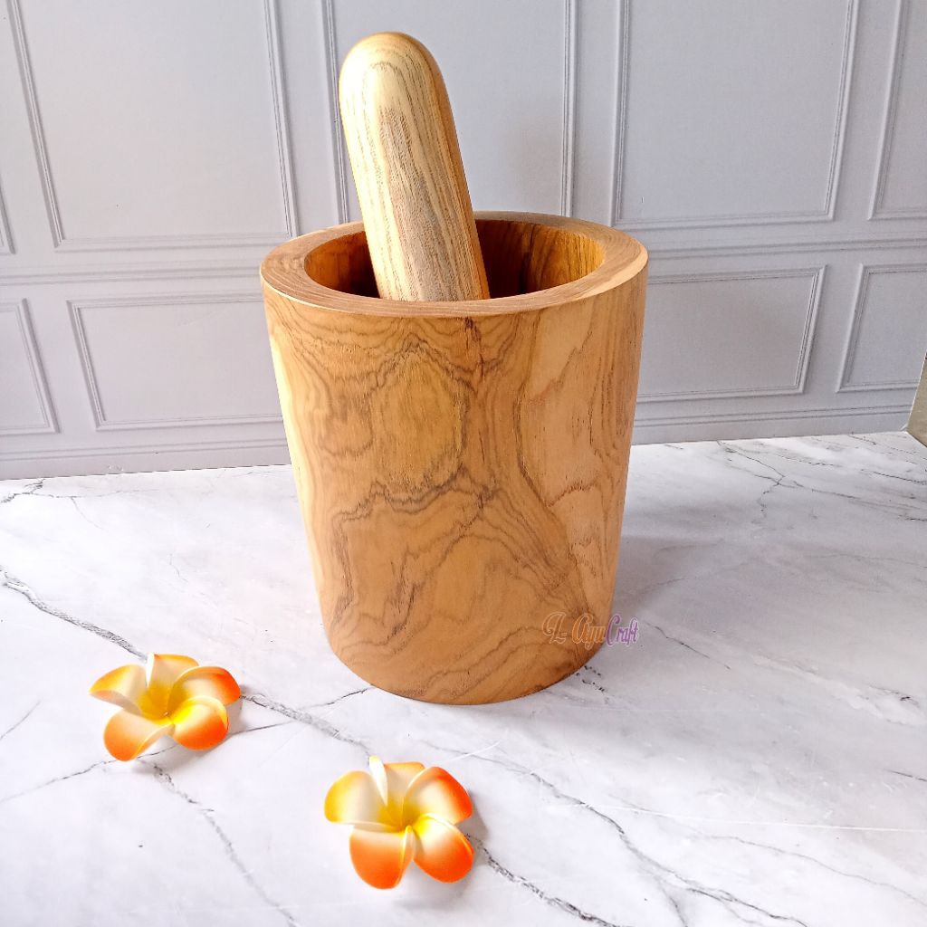 L-AYUCRAFT Lumpang Jumbo Kayu Jati /Lumpang Besar Kayu Jati