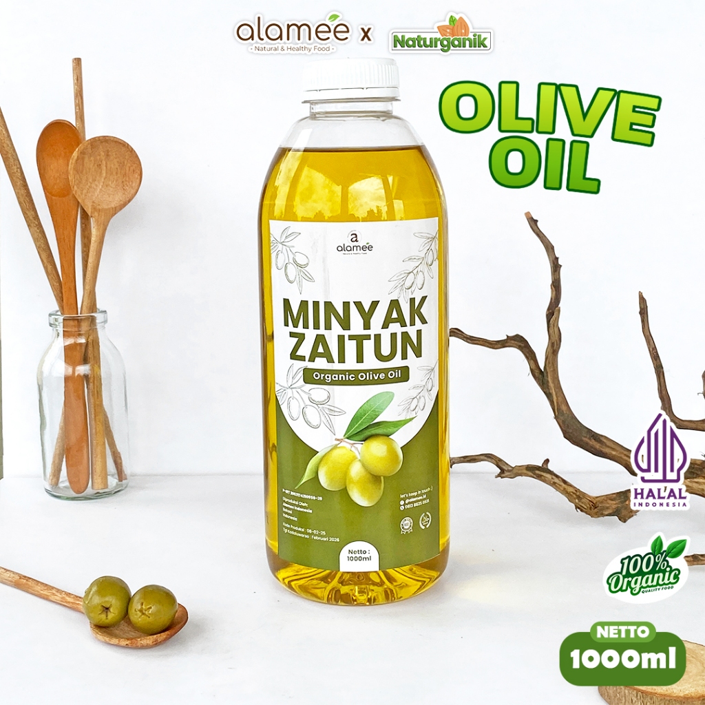 

ALAMEE Minyak Zaitun Murni Olive Oil Extra Virgin Organic Organik Masak EVOO 1000ml Naturganik