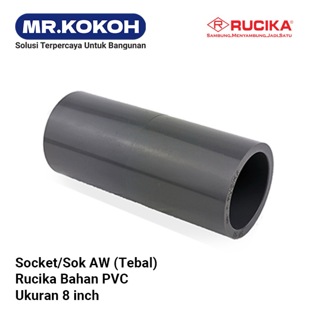 Sock AW 8 Inch RUCIKA / Socket AW / Sok AW RUCIKA 8" PVC (Tebal) ko