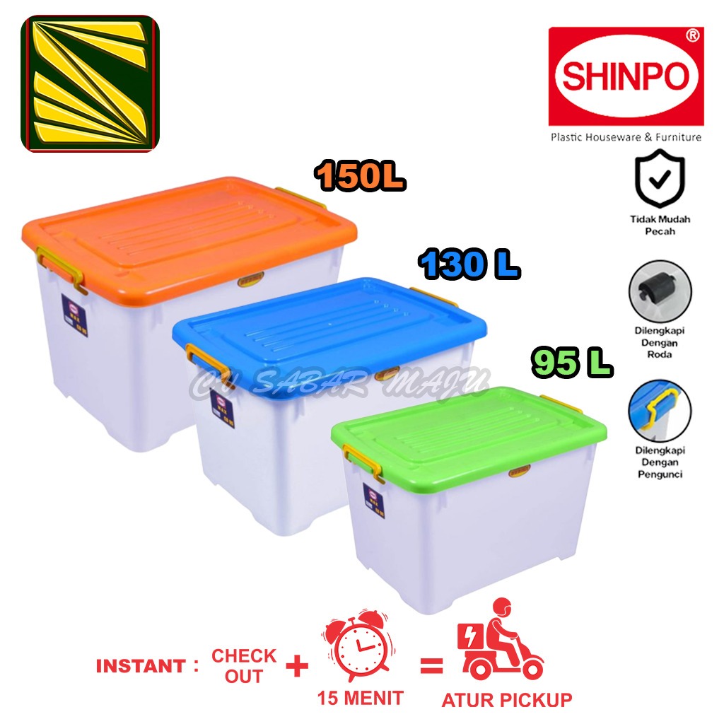7sahanam3 - Box Container Plastik Shinpo 95L 130L 150L Penyimpanan Serbaguna Rumah