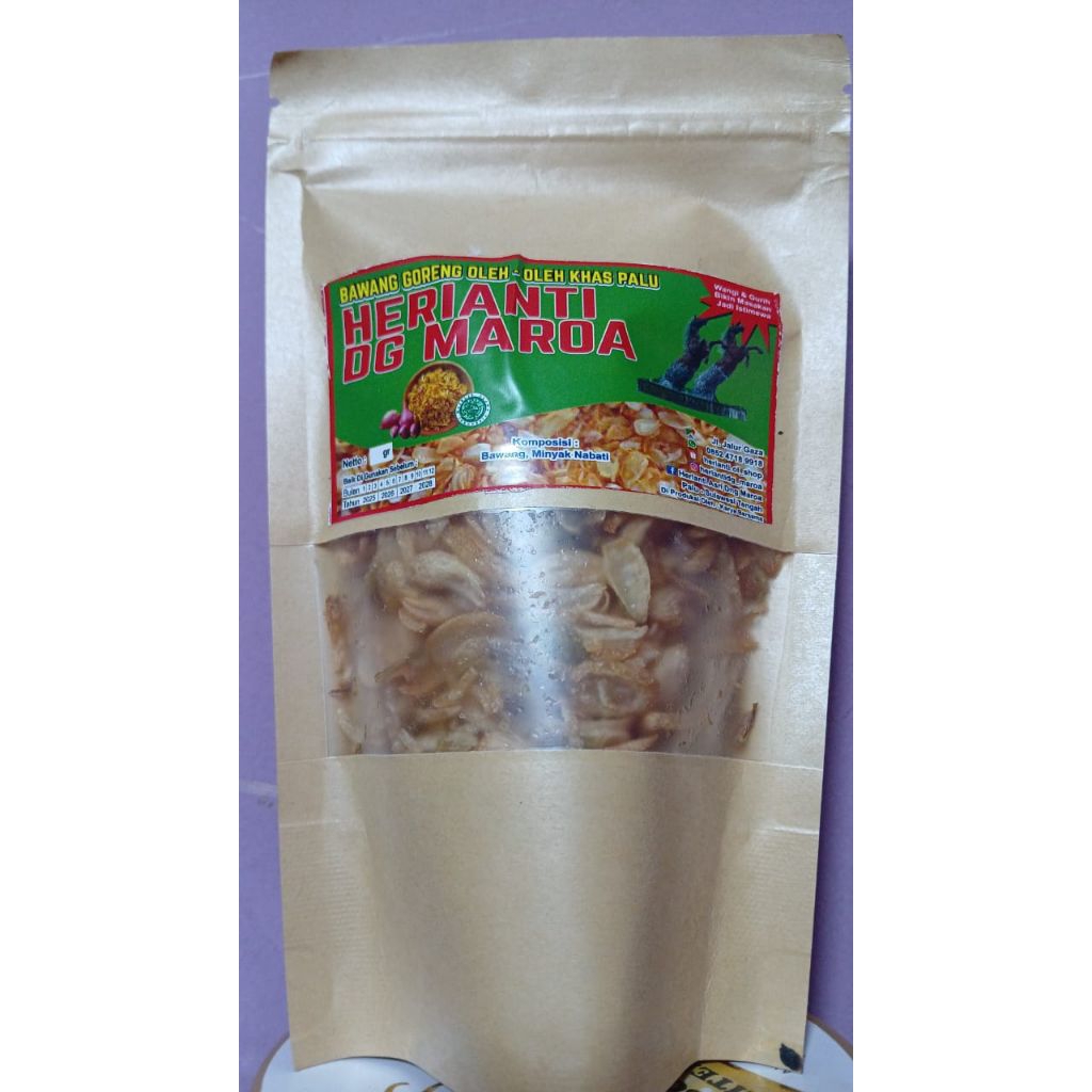 

Bawang Goreng Oleh -Oleh Khas Palu Kemasan Pouch 100grm