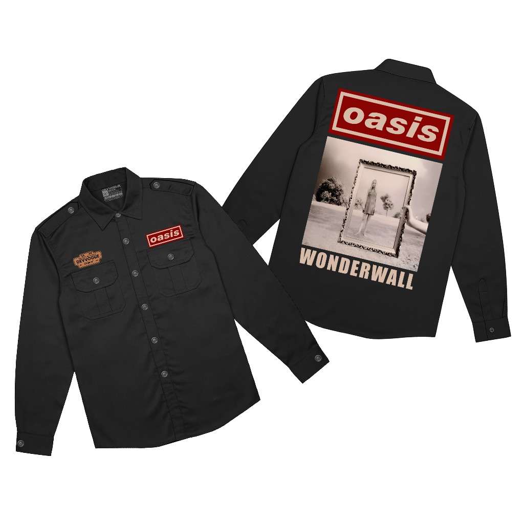 Devvogue Workshirt Pria Oasis Wonderwall Pdh Lengan Panjang Bahan American Drill