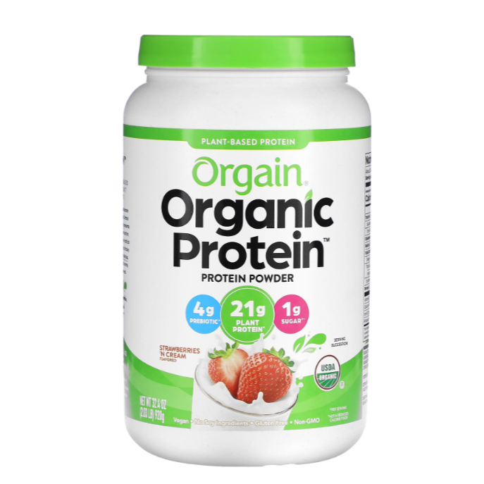 

SALE 50% EXP 12/25 Orgain Organic Vegan Protein Powder, Strawberries and Cream - 21g Plant Based Protein, Gluten Free