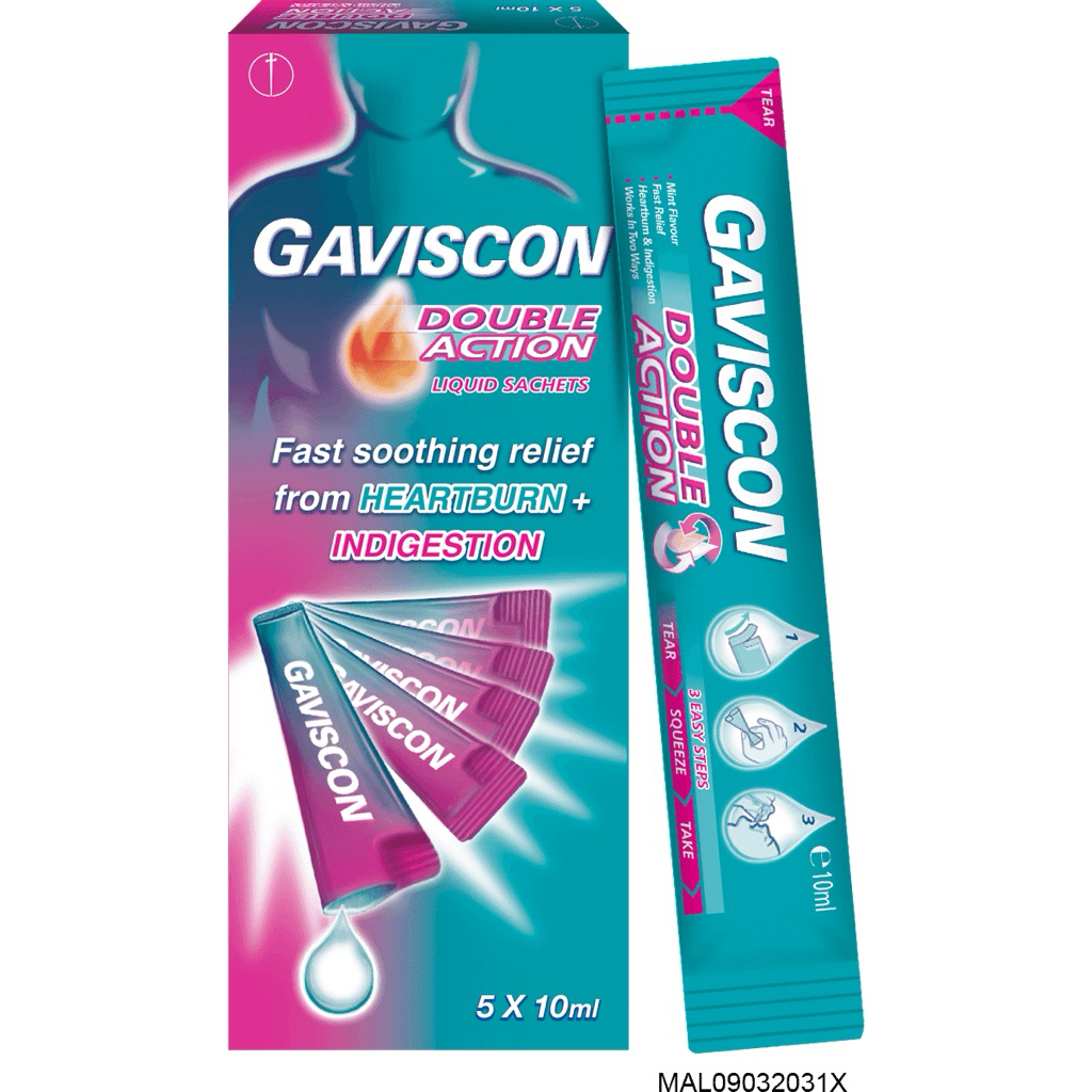 Gaviscon Double Action Malaysia [ BISA INSTANT]  Per Sachet | sakit maag ampuhh , gerd asam lambung 