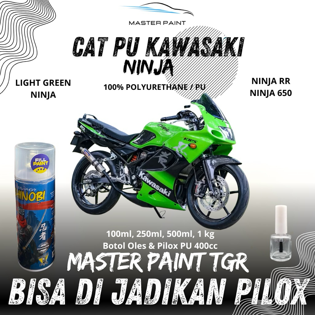 ( BISA DIJADIKAN PILOX ) Cat PU Kawasaki Ninja Hijau | Cat Kawasaki Ninja Light Green