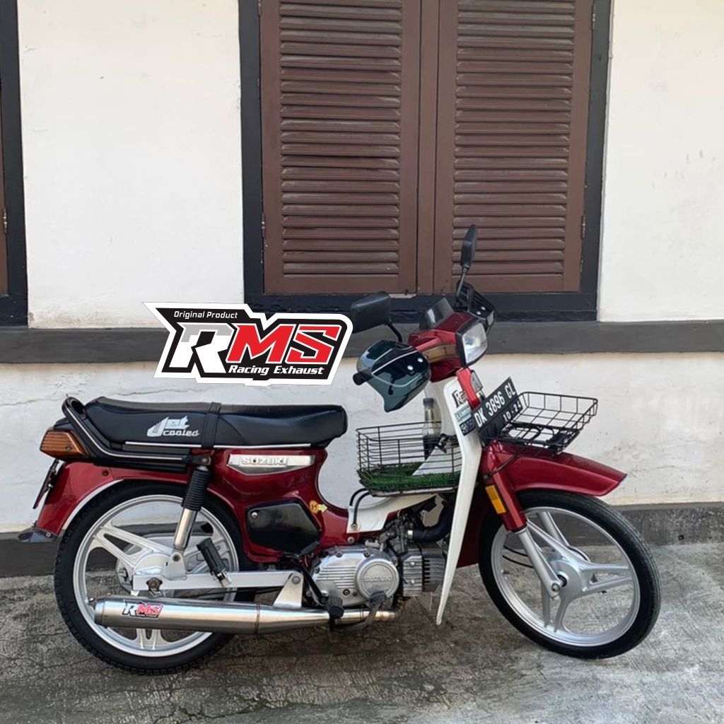 knalpot motor rc100,bravo bambu stainless Standar Racing 2tak