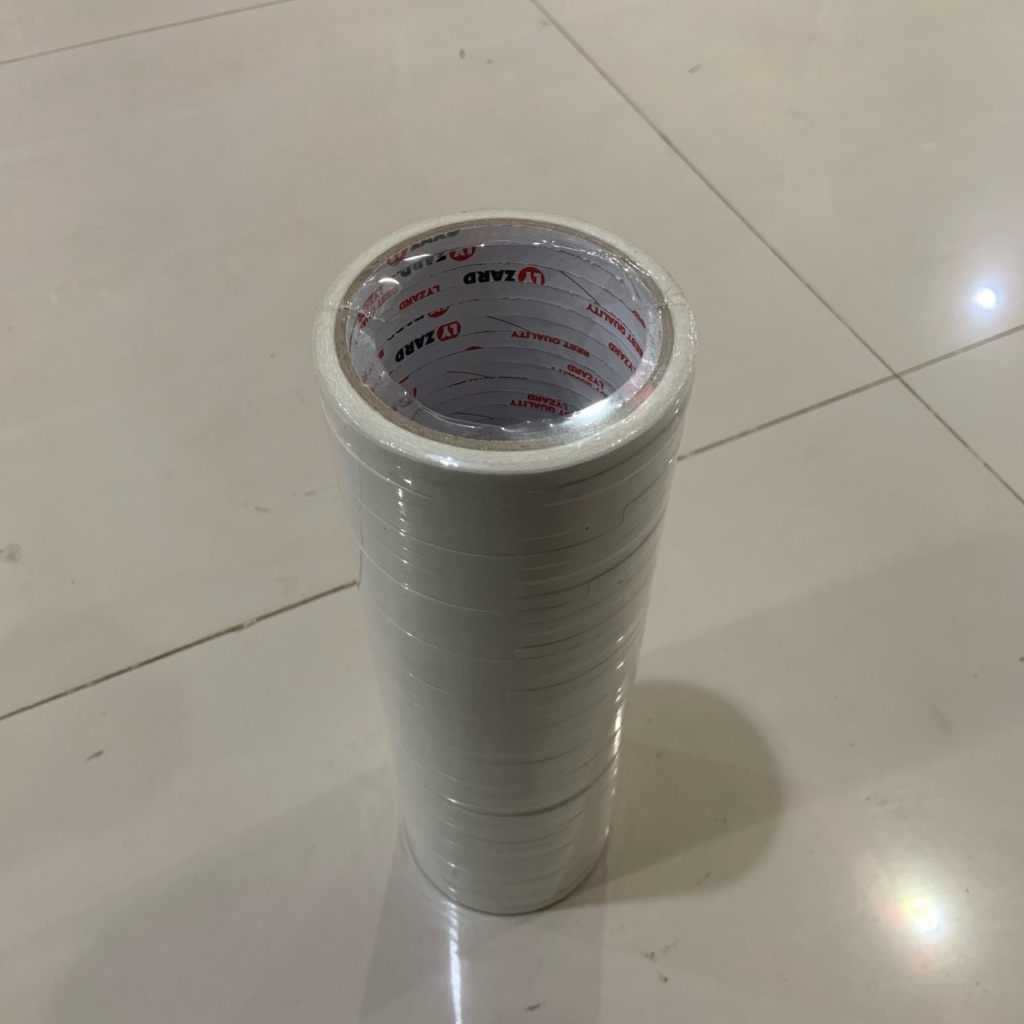 

[SLOP ISI 48 ROLL] DOUBLE TAPE LYZARD 6mmx20yard isolasi bolak balik dobel tape