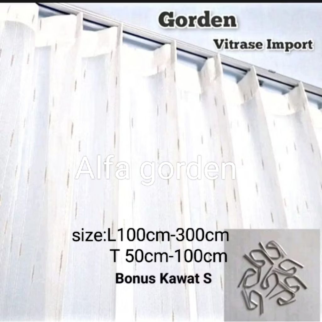vitrase jendela kamar pendek korden kecil transparan putih tirai polos/vitras putih serat emas/vitra
