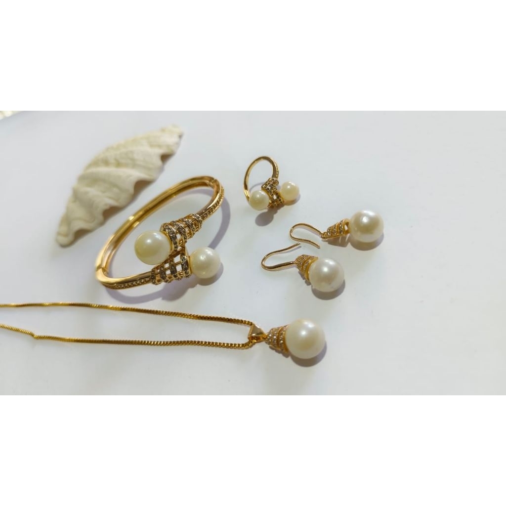 1 set perhiasan Mutiara Air Laut // Asli Mutiara Lombok