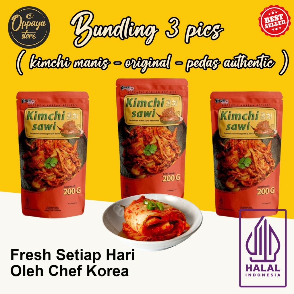 

Bundling Hemat Kimchi Authentic Rasa Manis/Ori/Pedes 200Gram