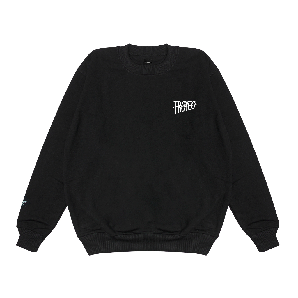 Troy Company Sweater Crewneck Black Surging - Sweater Hitam SW 3229