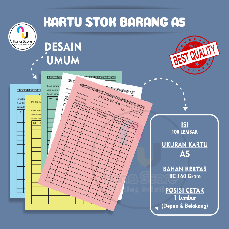 

Kartu Stok Barang A5 isi 100 lembar / Kartu Stock Barang