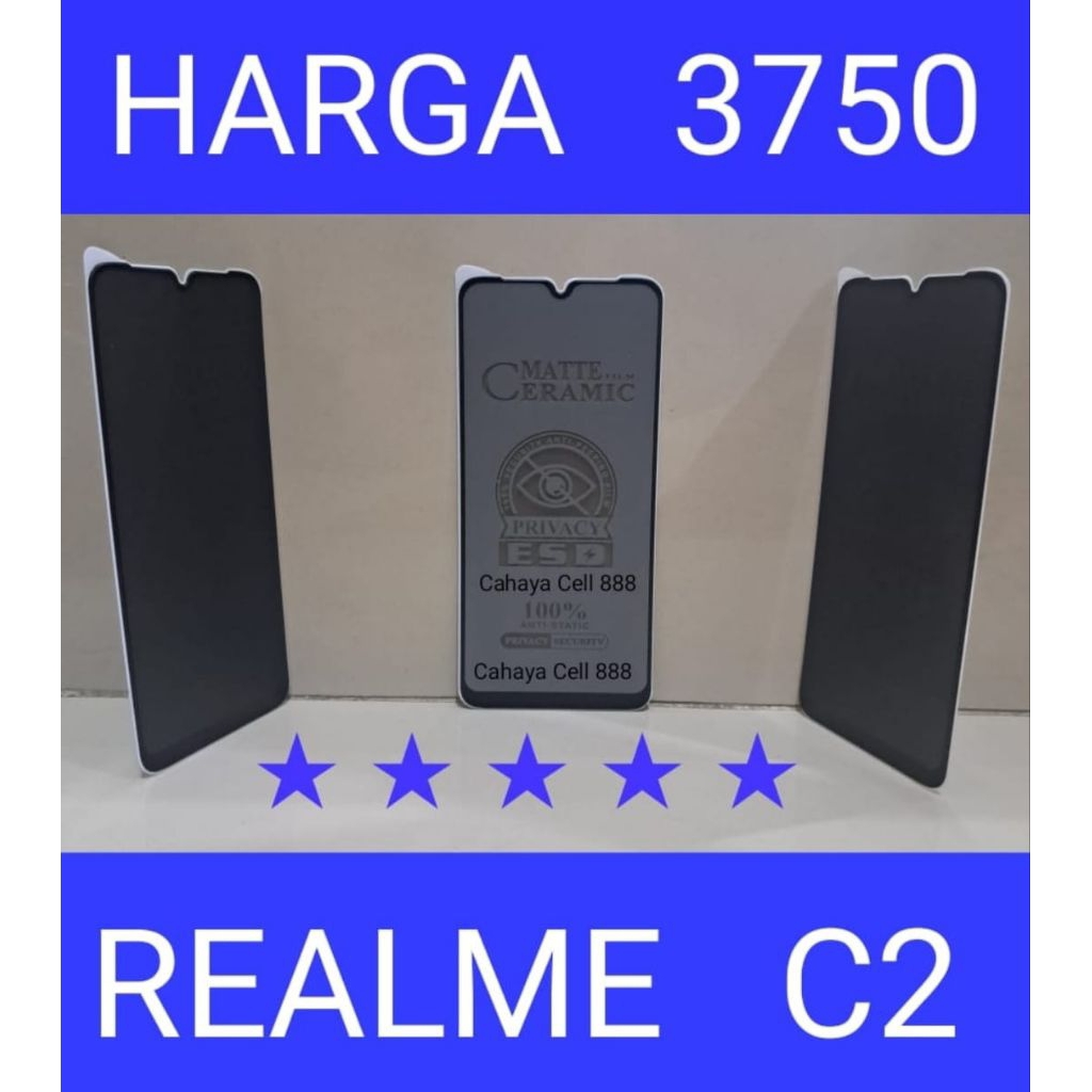 Matte film ceramic anti-spy Tipe Hp Realme C2 Pelindung Layar Handphone Realme C2 Merek Handphone Re