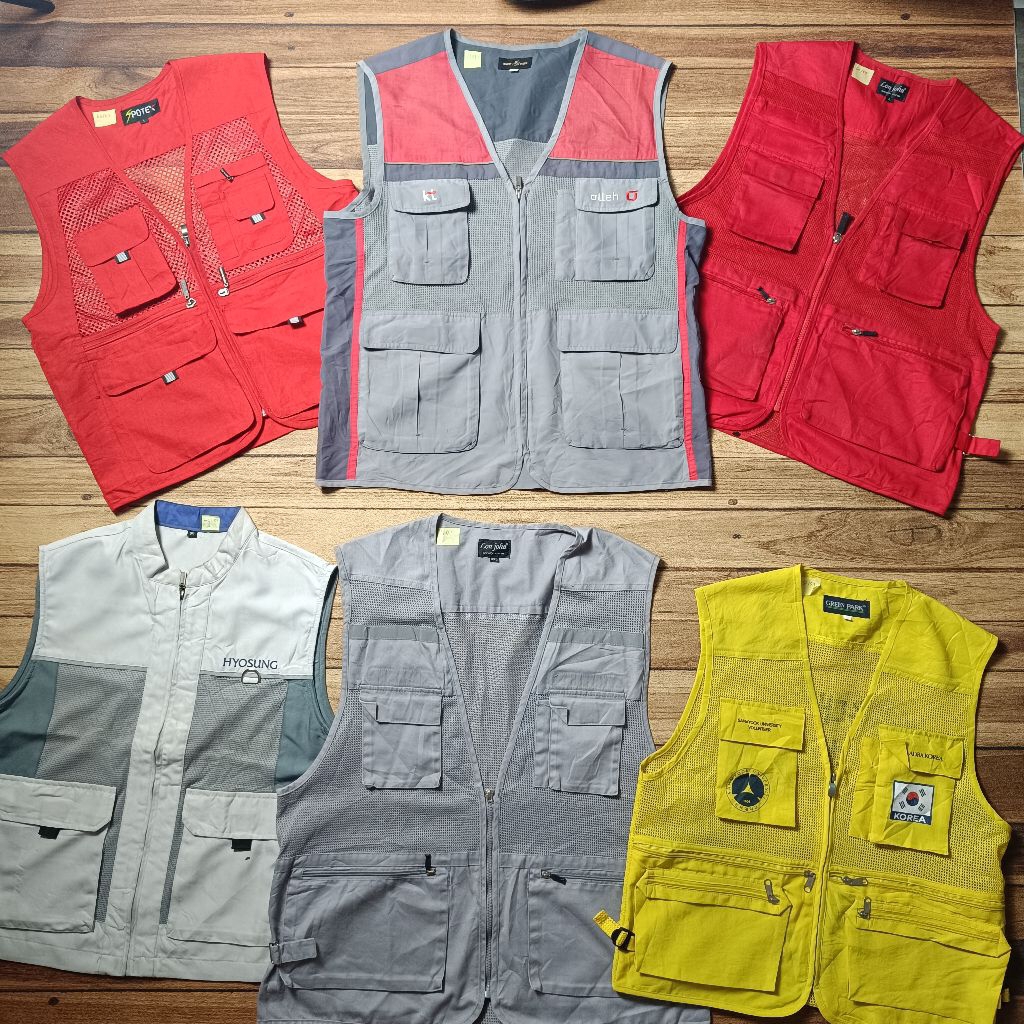 (2) Vest Tactical / Utility Vest / Fishing Vest / Safety Vest / Journalist Vest / Rompi Taktikal Jar