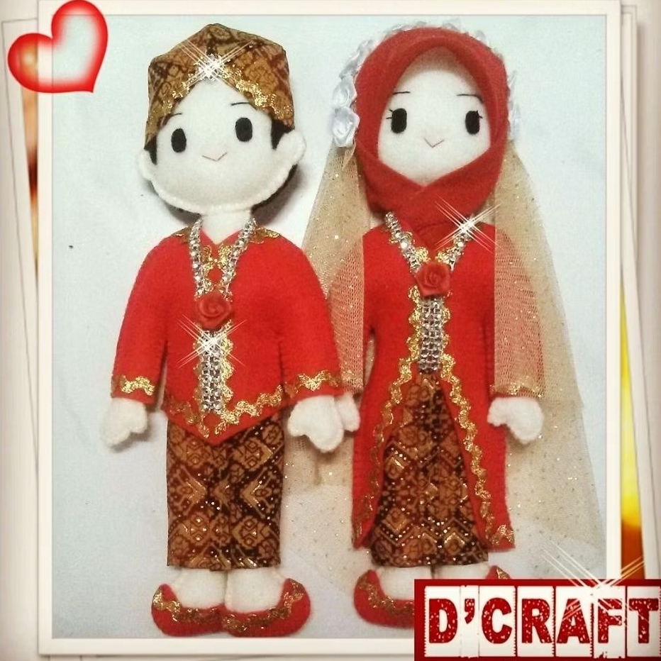 Boneka Pengantin Flanel (Kebaya Merah)