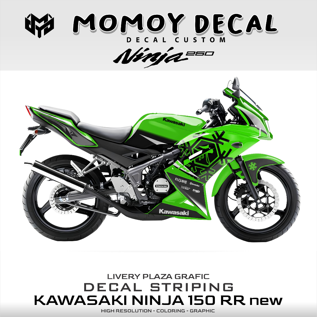 decal stiker striping ninja New RR150 custom kanji/stiker ninja 150RR / Striping ory ninja RR new 15