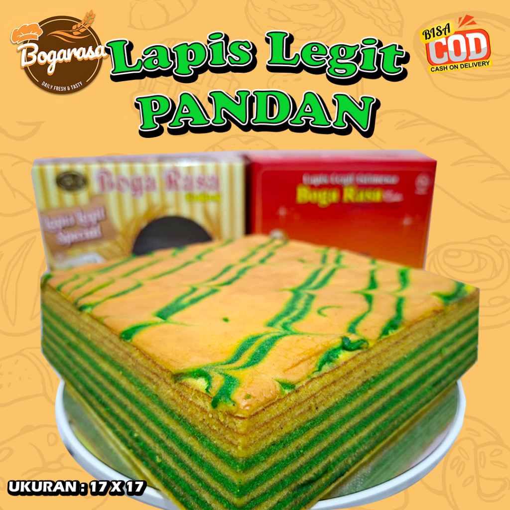 

LAPIS LEGIT PANDAN - kue Lapis Legit Spesial Pandan ukuran 17x17 - Lapis legit spesial premium - Lapis legit bogarasa cikarang