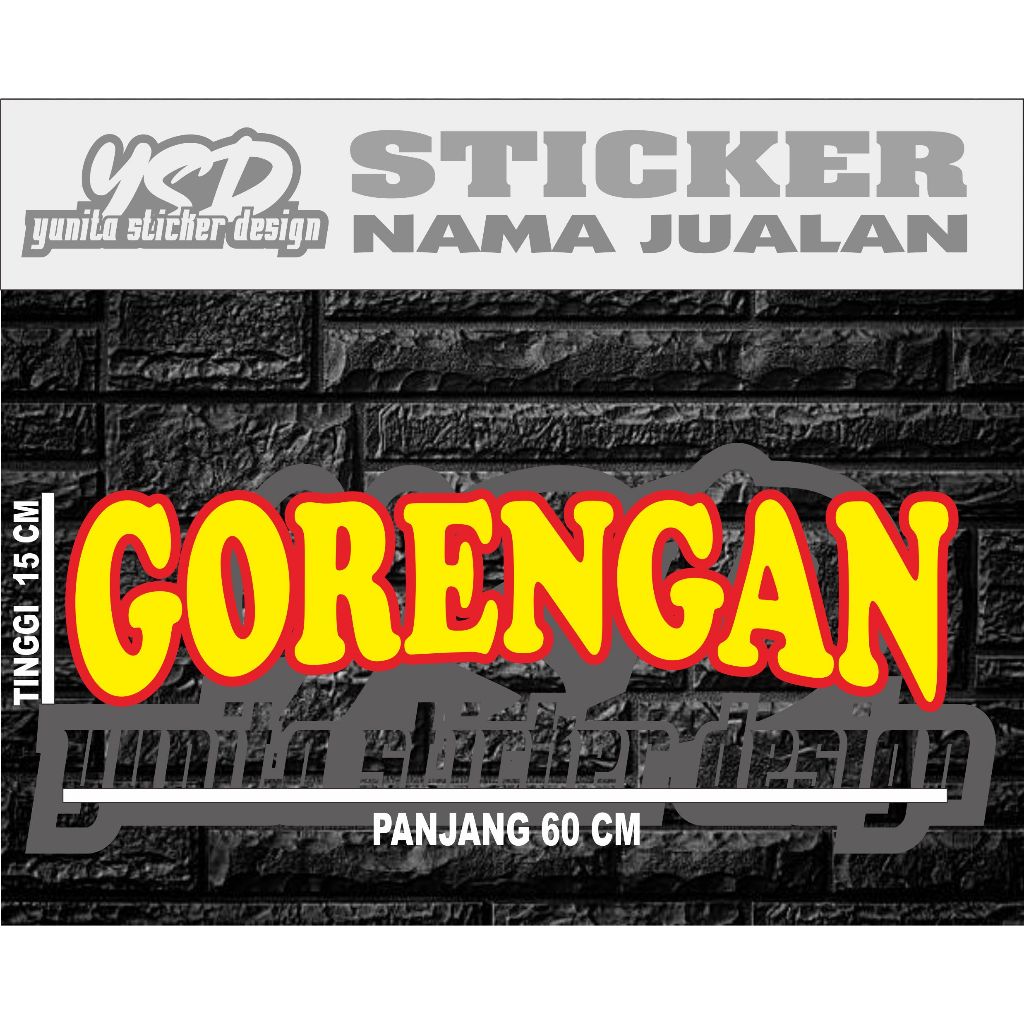 

STIKER TEMPELAN GORENGAN MODEL LENGKUNG BERLAPIS WARNA DENGAN UKURAN 60X15 CM MUDAH DIPASANG