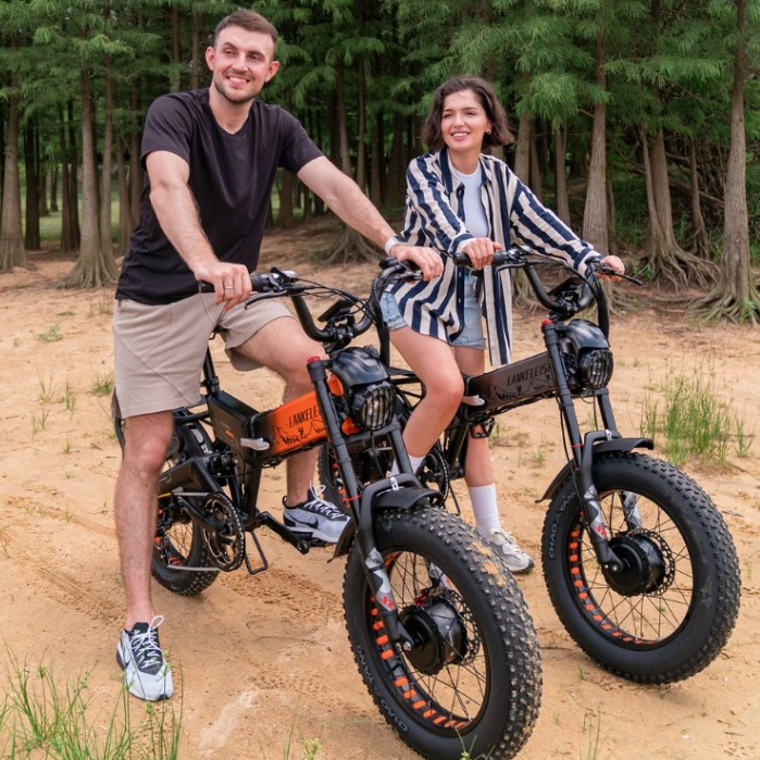 EGROW Lankeleisi Sepeda Listrik Lipat Fat Bike 20 Inch Dual Motor 48V 20Ah - X3000 MAX - Black/Gray