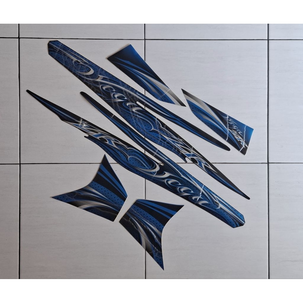Sticker / Striping / Lis body motor Yamaha Vega ZR 2011 Biru ORIGINAL/ASLI