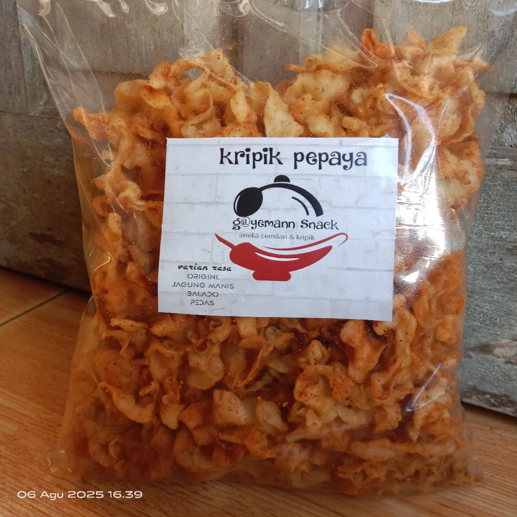 

kripik pepaya isi 500 gr rasa