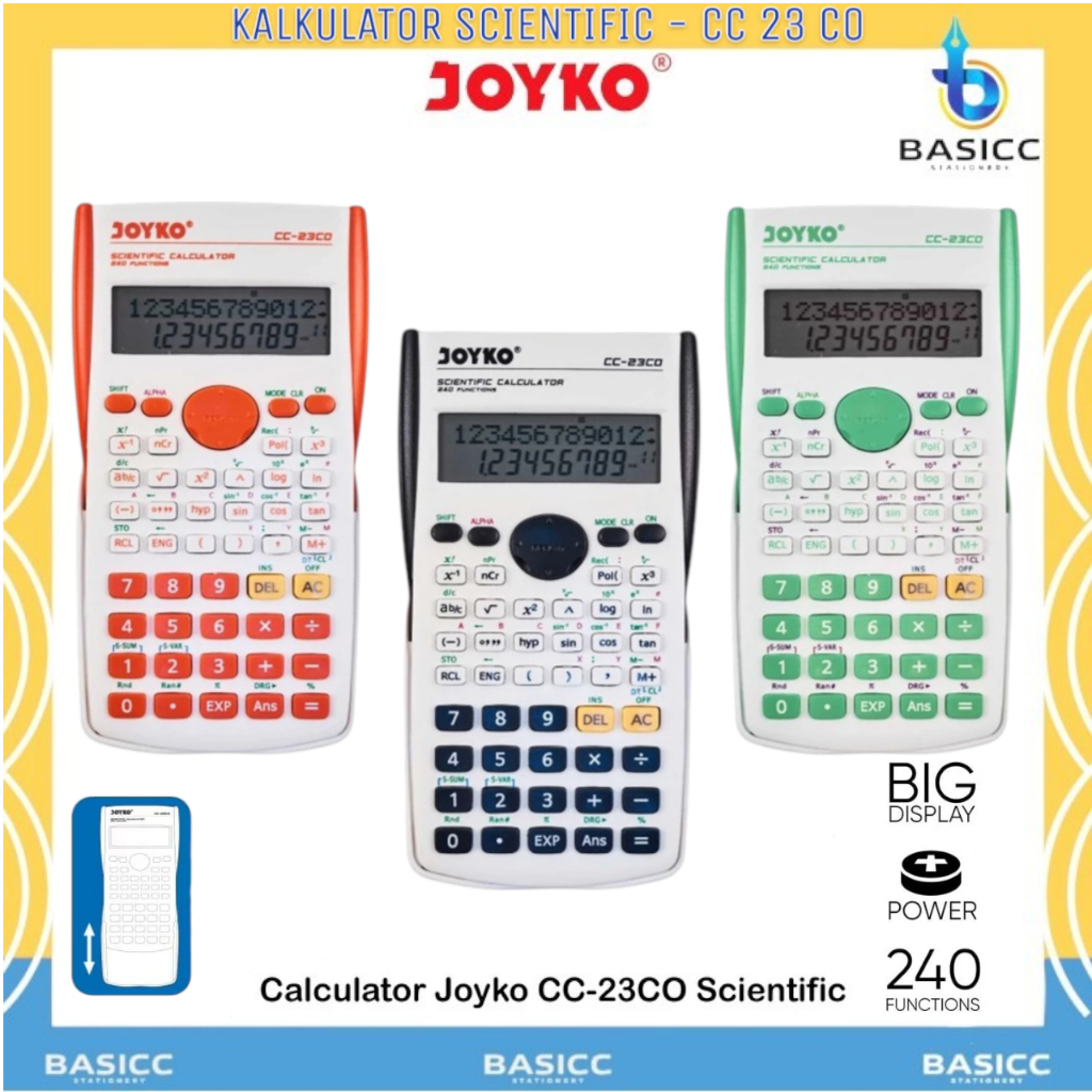 

Joyko Kalkulator 240 Function Scientific Calculator CC-23CO | @1Pcs