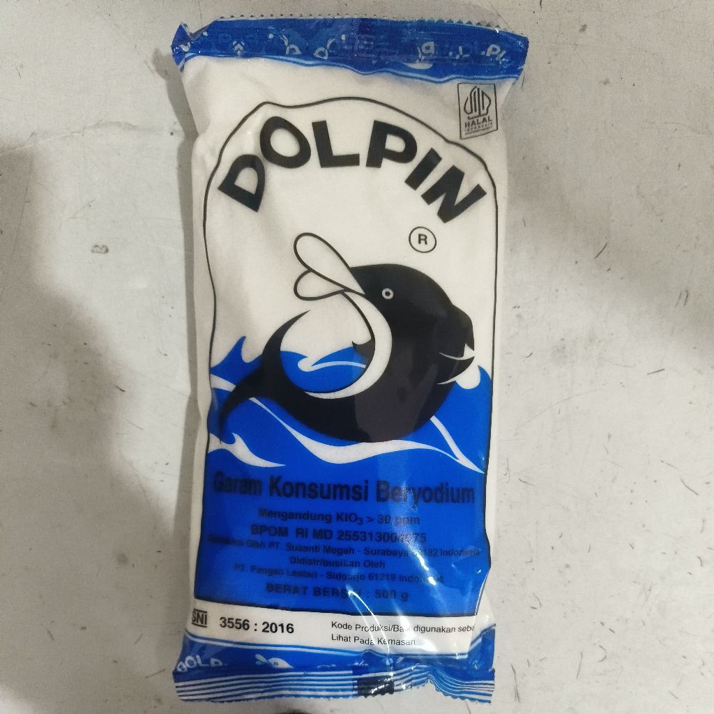 

Garam Halus / Garam Dapur/ Garam Konsumsi Beryodium Dolpin 500gr