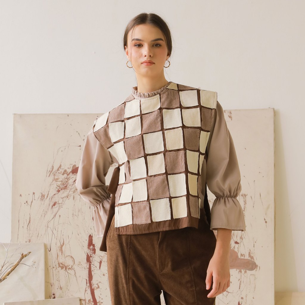 Mesz - Agni Vest Brown Atasan Patch Amoraa