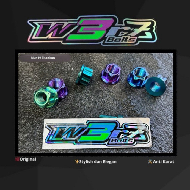 Mur 19 bolong Titanium original Mur drat 19 openHarga satuan  Motorcycle