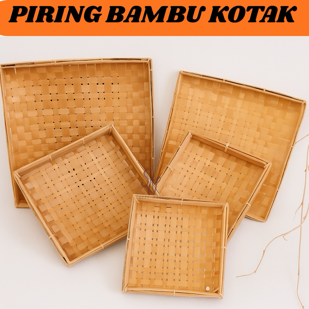 piring bambu, piring lalapan bambu, wadah bambu kotak,tempat lalapan bambu,piring bambu pecel lele