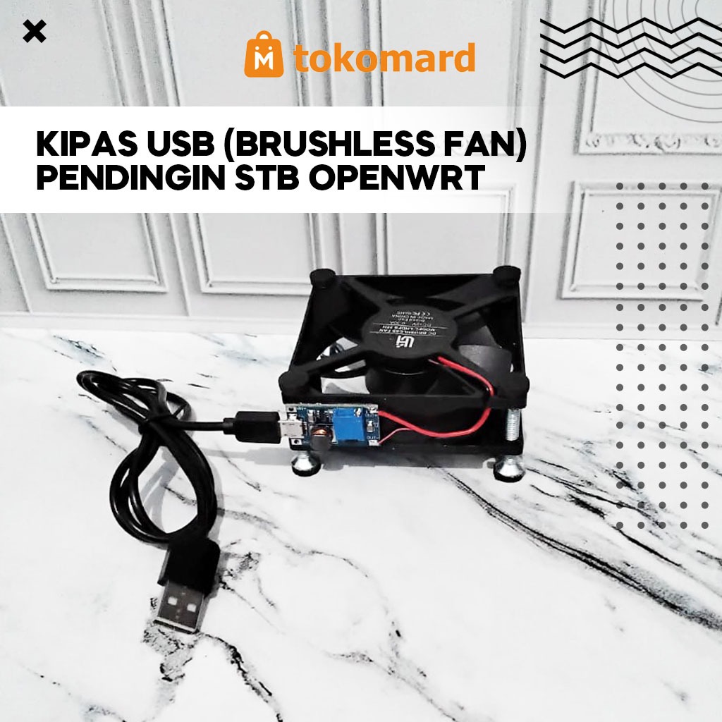 Kipas USB Pendingin STB Openwrt, Router Wifi, Modem, Kipas DC Brushless Fan 8x8 3500RPM Tahan 24jam