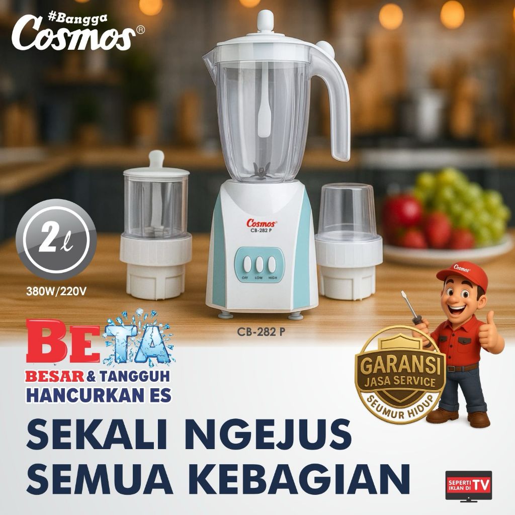 Cosmos Blender - Big Capacity- Beta series - CB-282 P - 2 liter