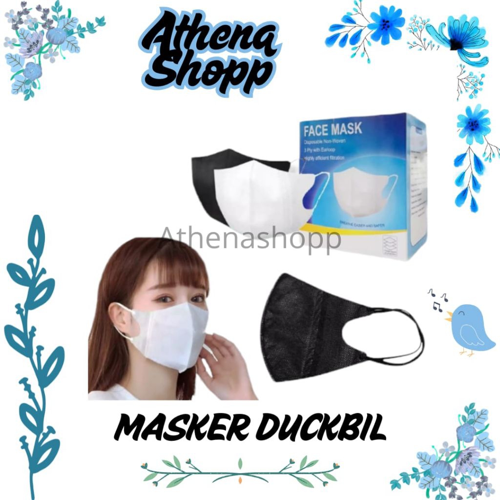 Masker Duckbill Garis 3ply Surgical (Isi 10pcs)
