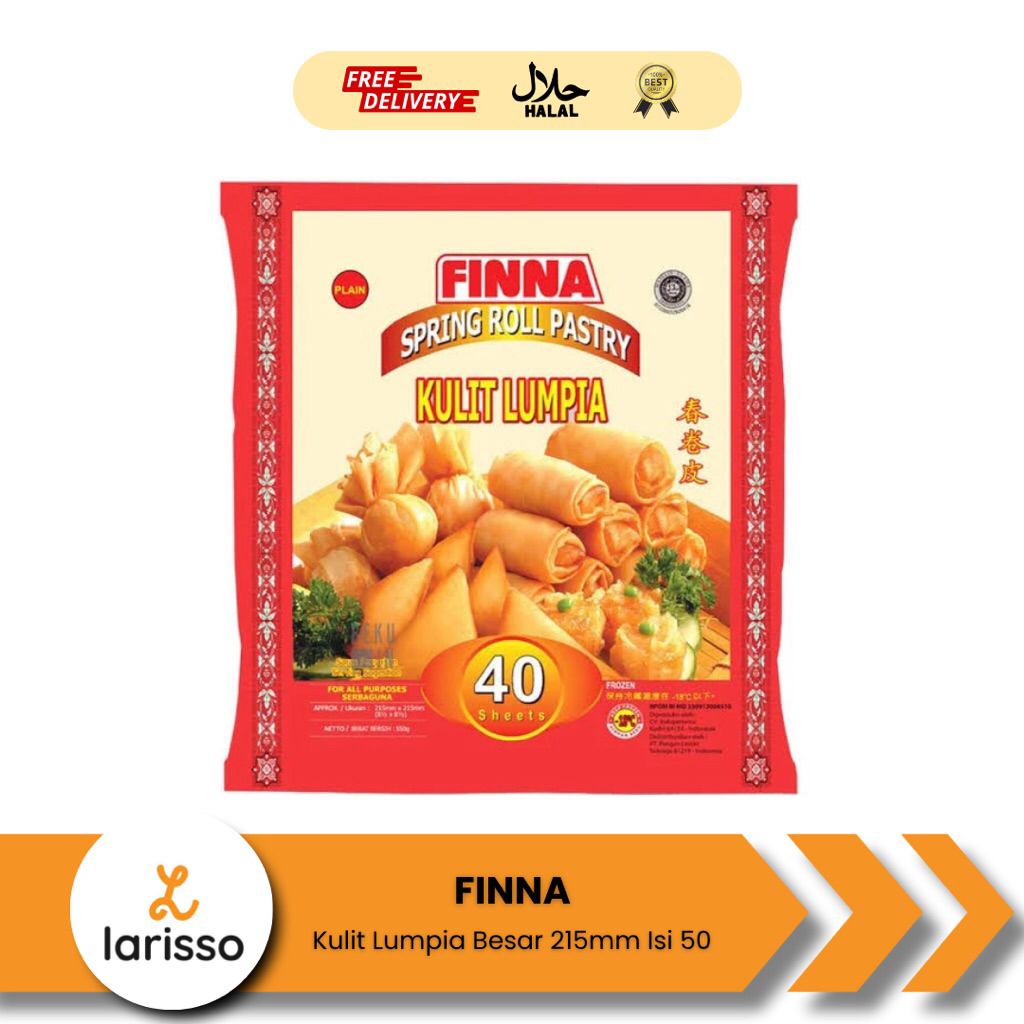 

Finna Kulit Lumpia Besar 215x215mm Isi 40 Lembar - Spring Roll Pastry/Kulit Lumpia Finna