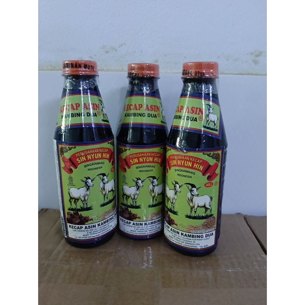 

kecap asin sin nyun hin cap kambing dua asli produk Singkawang Kalbar botol kecil isi 320ml , produk halal