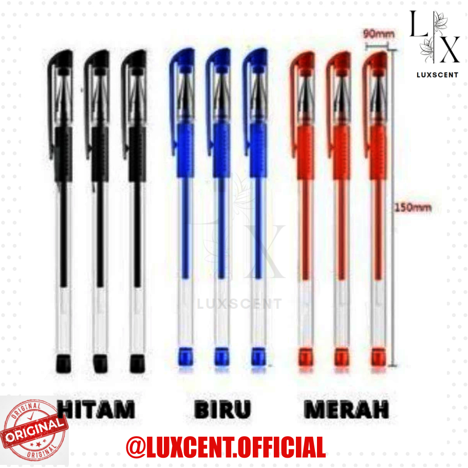 

PULPEN GEL WARNA HITAM, MERAH, BIRU 0.5 mm, ALAT TULIS SEKOLAH TINTA CAIR