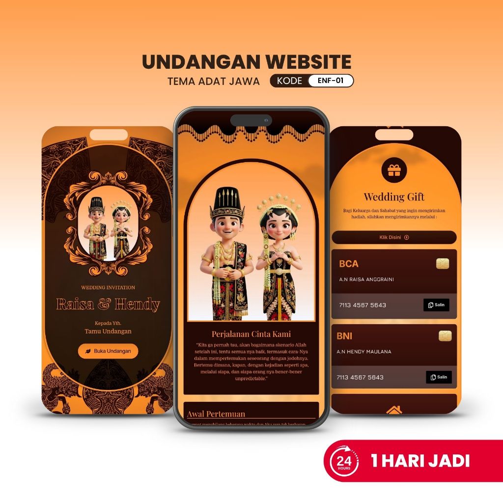 UNDANGAN PERNIKAHAN  DIGITAL WEBSITE TEMA ADAT JAWA | UNDANGAN 3D