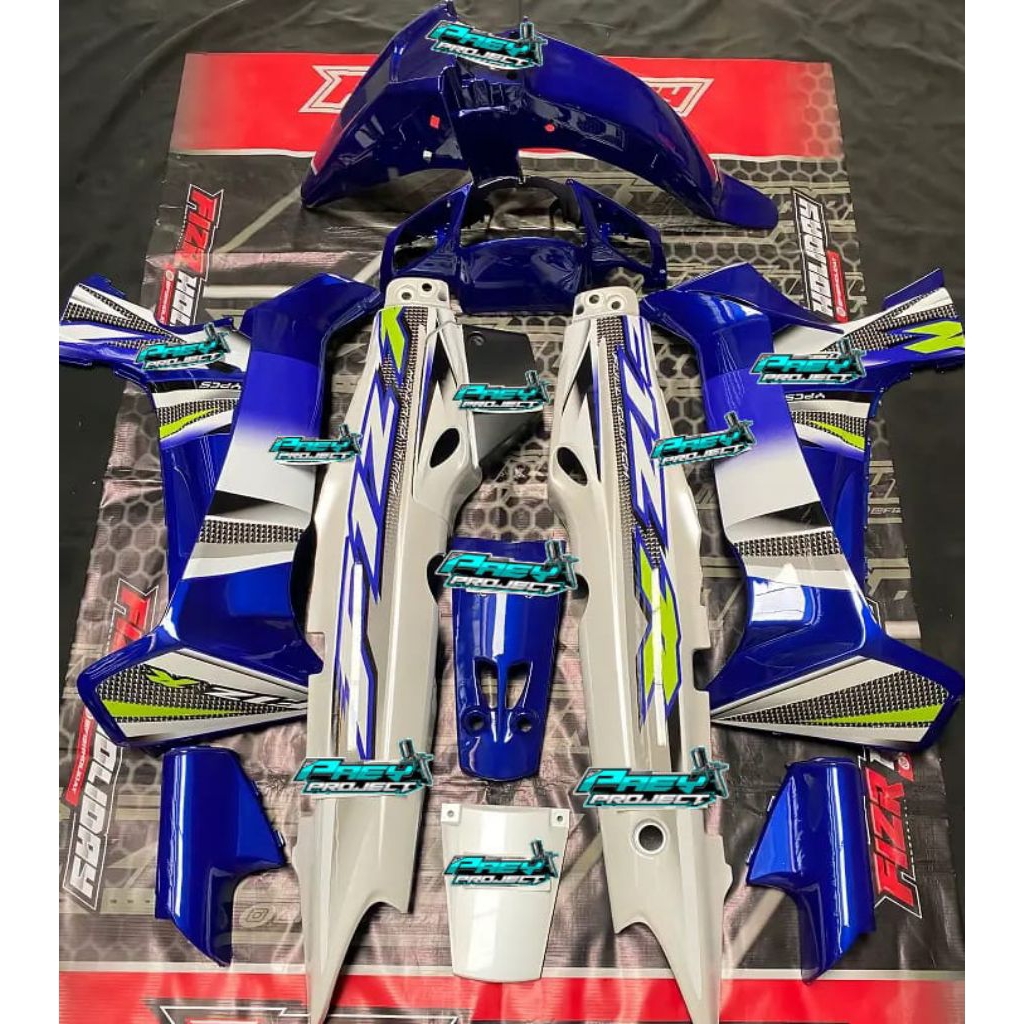 full body halus Fiz R biru putih. cover body halus Yamaha Fiz R Full set