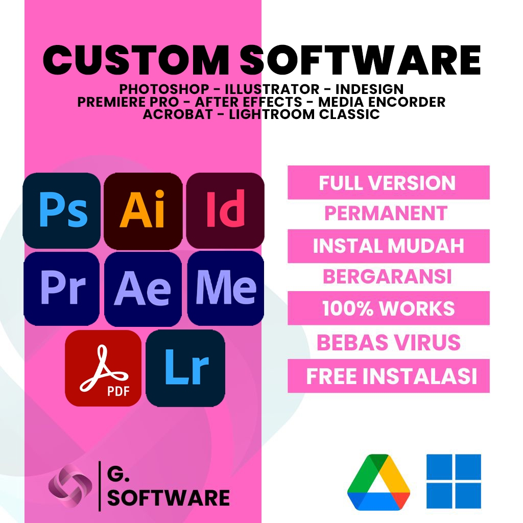 Photoshop Illustrator Premiere Pro After Effect Acrobat Dc Pro 2025 2024 2023 2022 2021 2020 | Windo