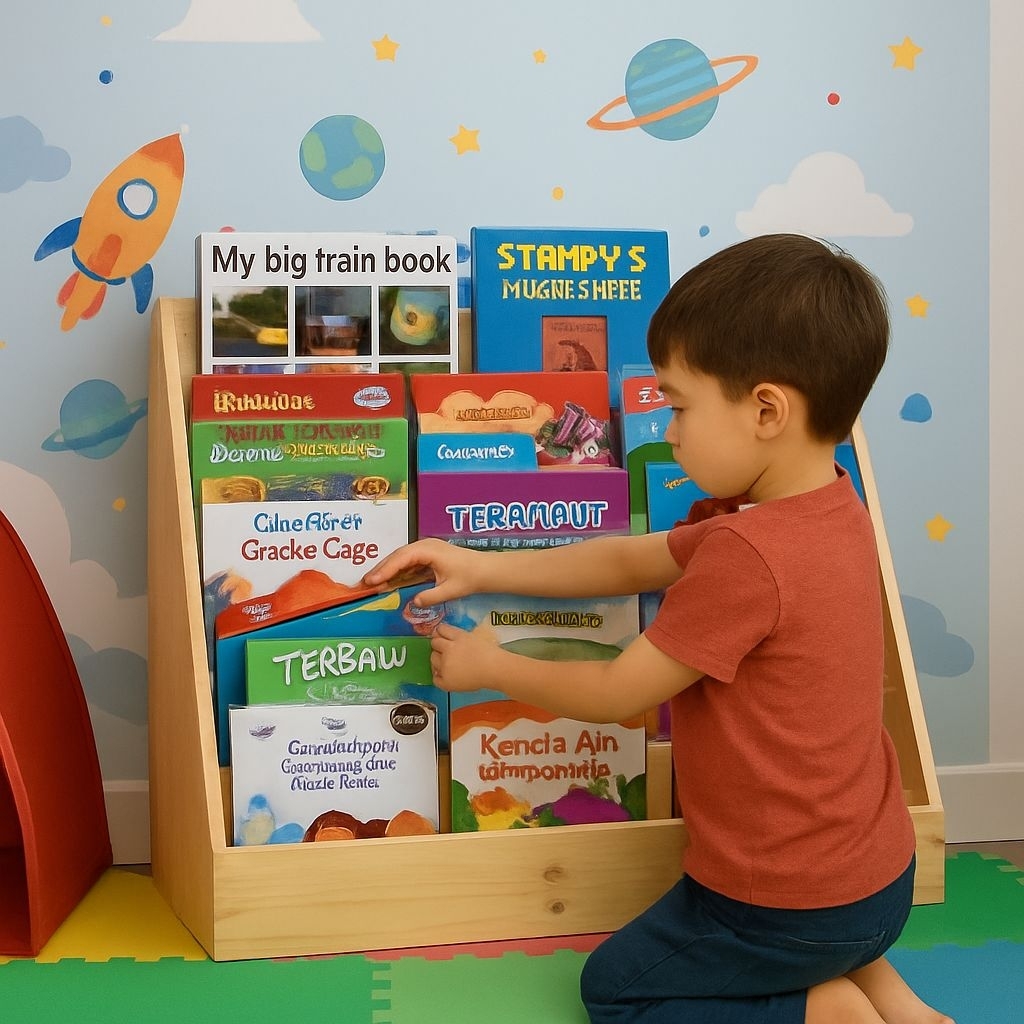 Rak Buku Anak - Rak Buku Montessori - Rak Buku Anak Kayu