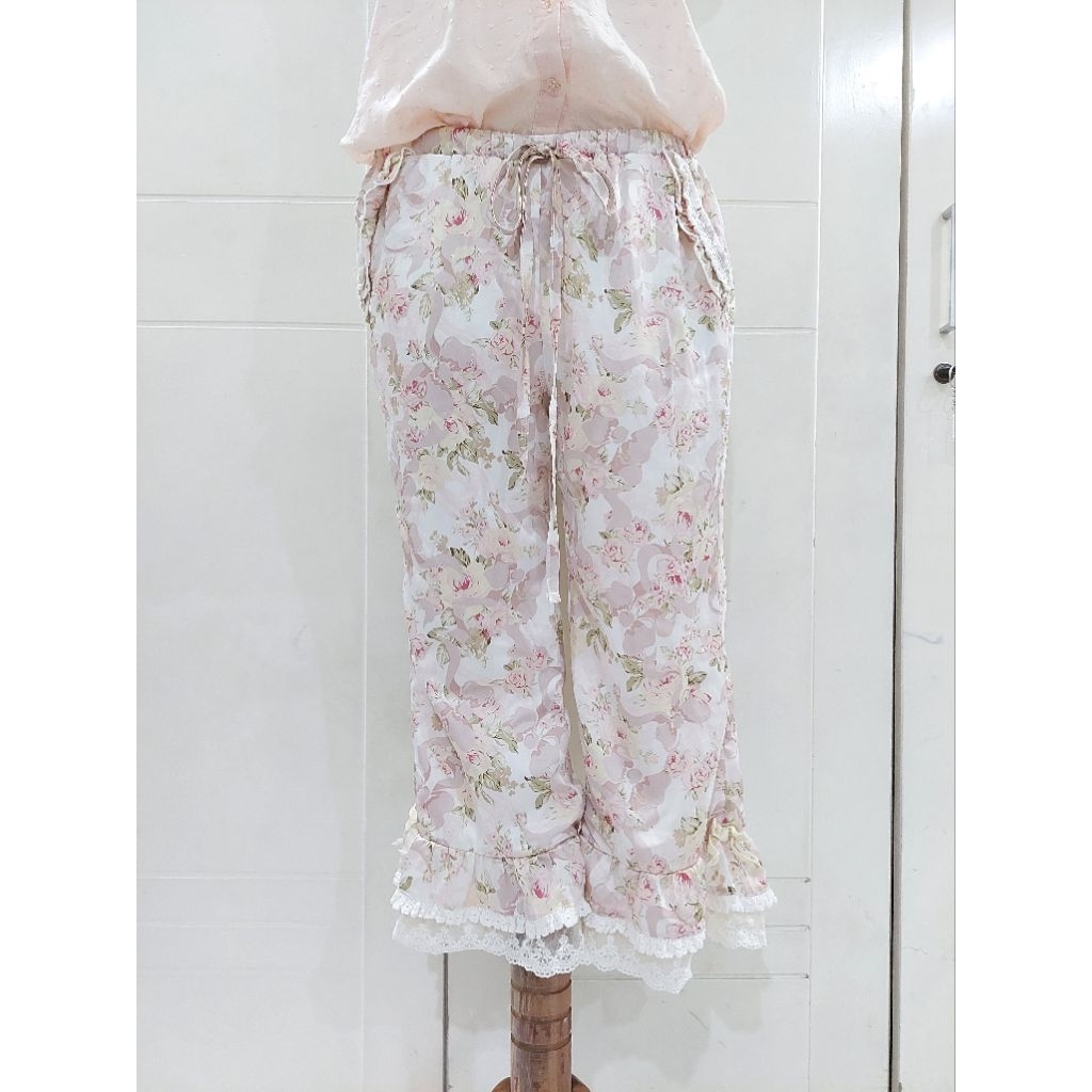 7/8 pants Liz Lisa flower shabby ribbon kawaii pants