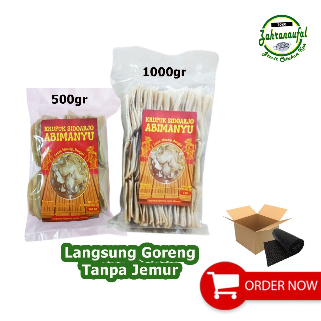 

Camilan Kerupuk Udang Mentah Istimewa Sidoarjo Bentuk Lebar 2 Kemasan Langsung Goreng Tanpa Jemur