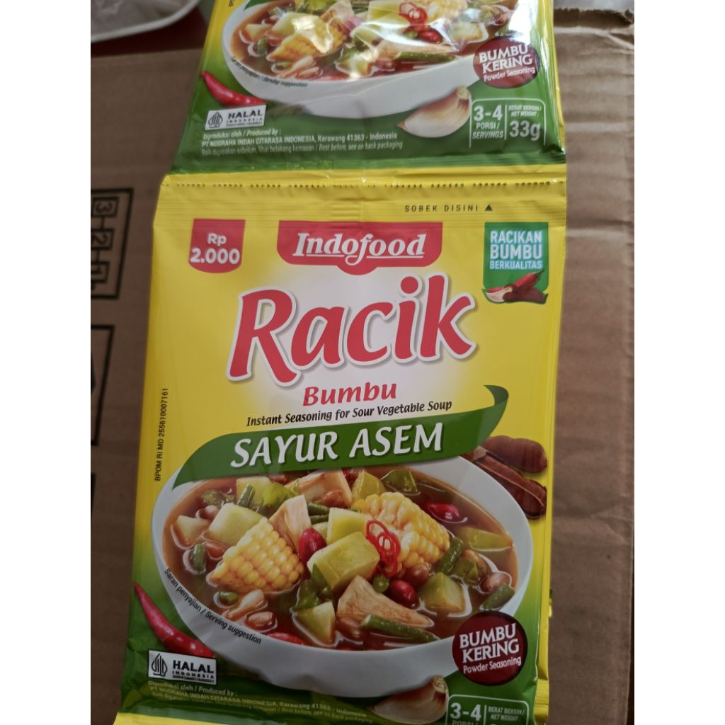 

Racik sayur asem 1 renceng isi 10 pcs