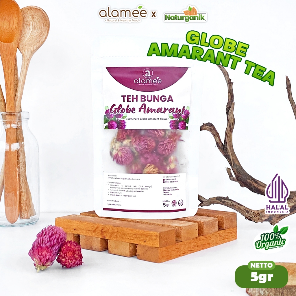 

ALAMEE Purple Globe Amaranth Tea Teh Bunga Kering Herbal Organik Dried Flower 5gr Premium Naturganik