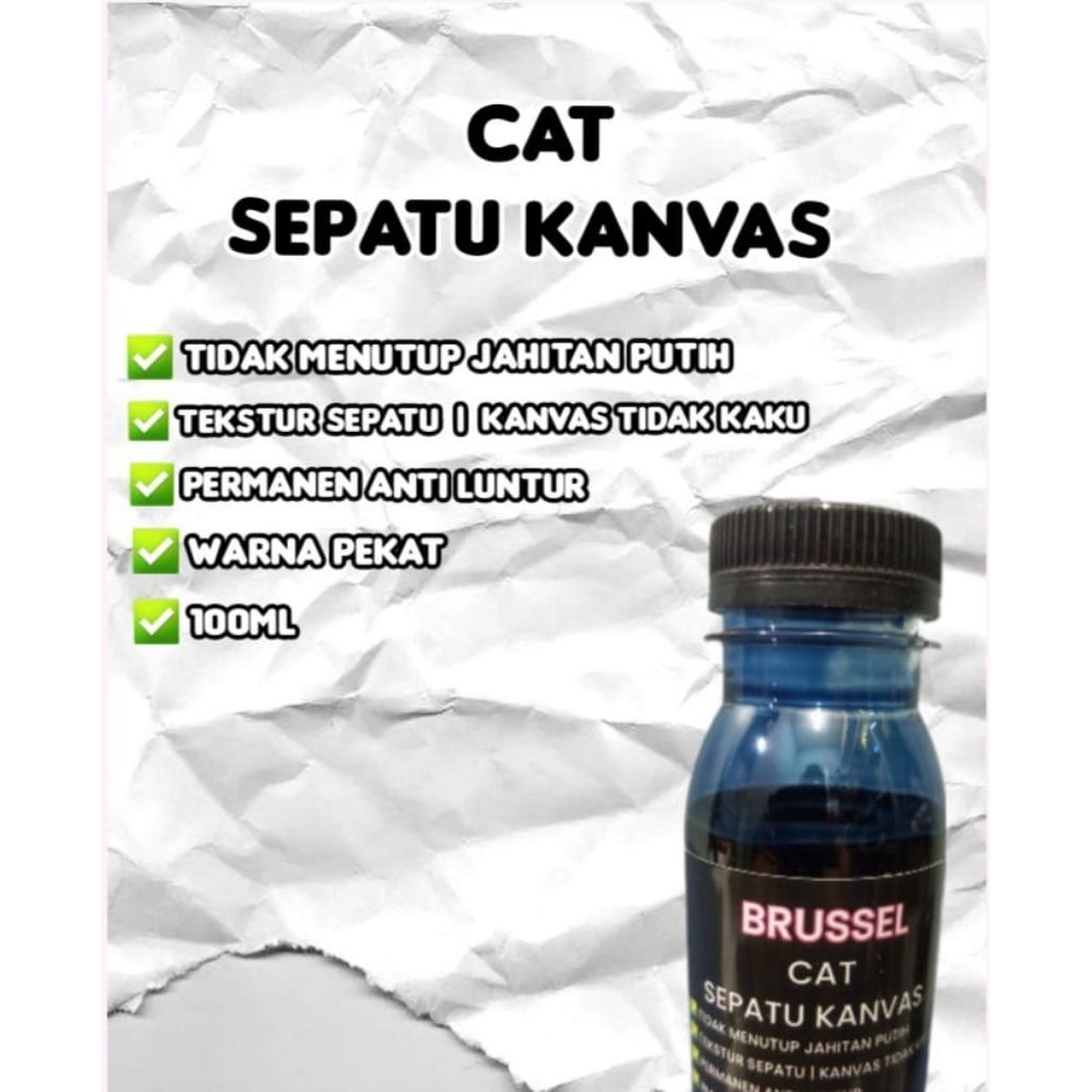 Cat sepatu kanvas waterbased 100ml , pewarna sepatu, semir sepatu