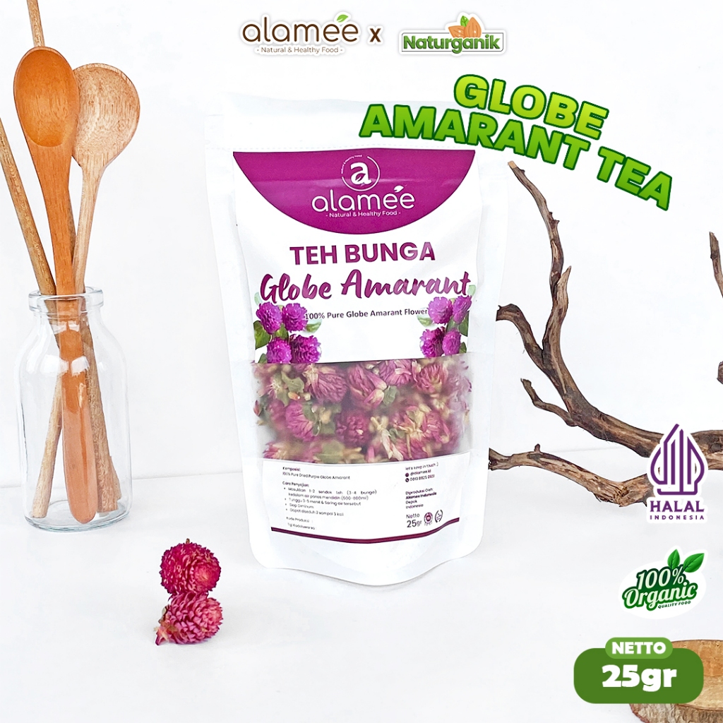 

ALAMEE Teh Bunga Globe Amaranth Kering Tea Herbal Organik Dried Flower 25gr Premium Naturganik