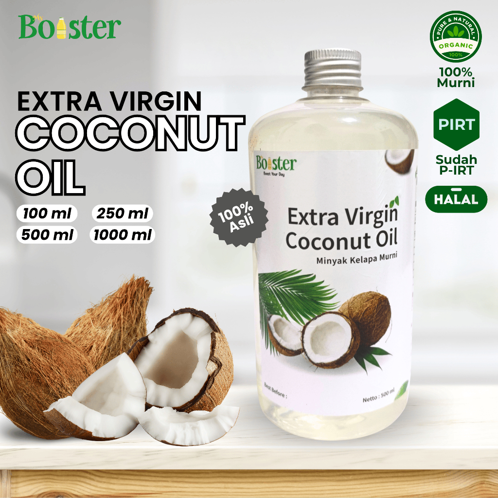 

MYBOOSTER EXTRA VIRGIN COCONUT OIL VCO PREMIUM ASLI EVCO MINYAK KELAPA MURNI 100% COLD PRESSED